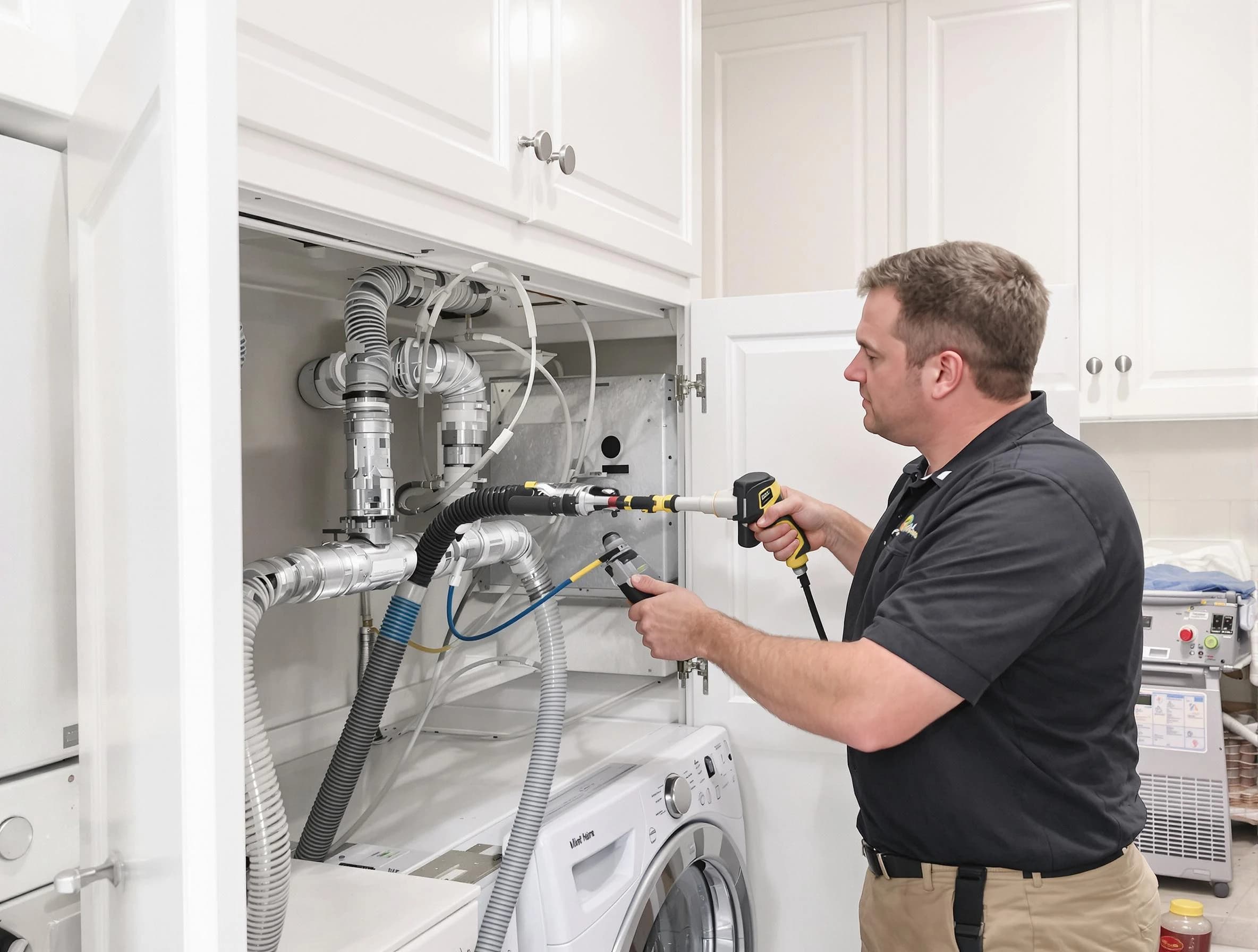 Peralta Dryer Vent Cleaning professional removing severe blockage from a clogged dryer vent in Peralta