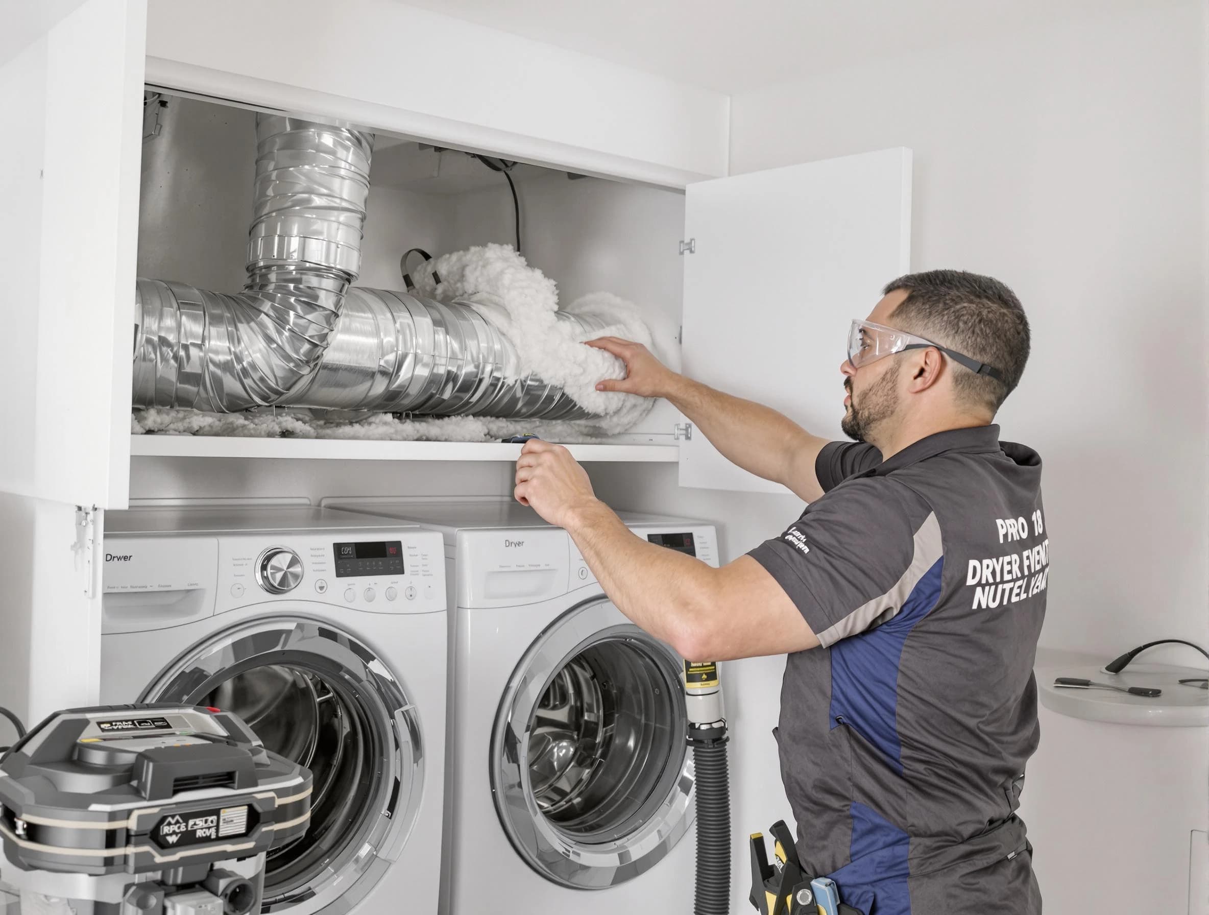 Peralta Dryer Vent Cleaning certified technician performing specialized gas dryer vent cleaning in Peralta