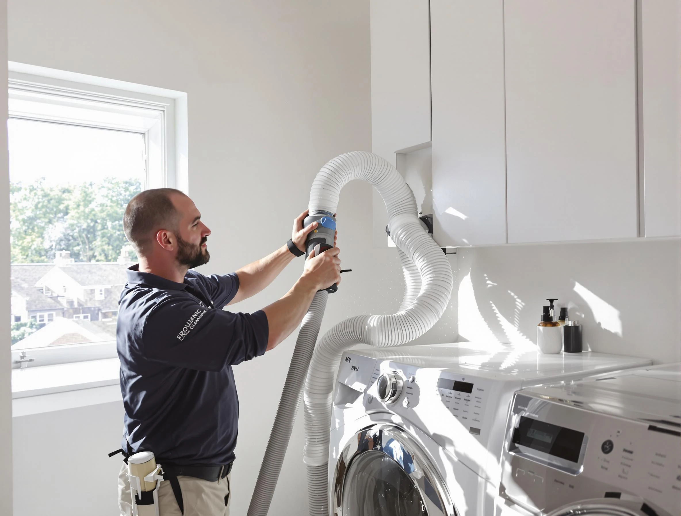 Certified Peralta Dryer Vent Cleaning technician performing dryer vent cleaning in Peralta